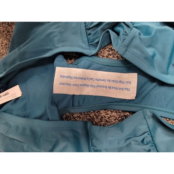 Xhilaration Womens Plus Size 24W/26W Light Blue Ruched Hipster Bikini Bottom Swi - Picture 4 of 4